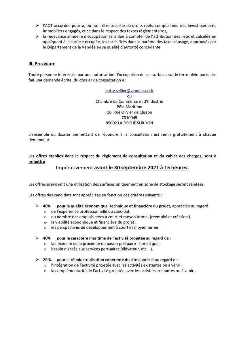 Avis de publicité pour l’octroi d’autorisations d’occupation du domaine public maritime