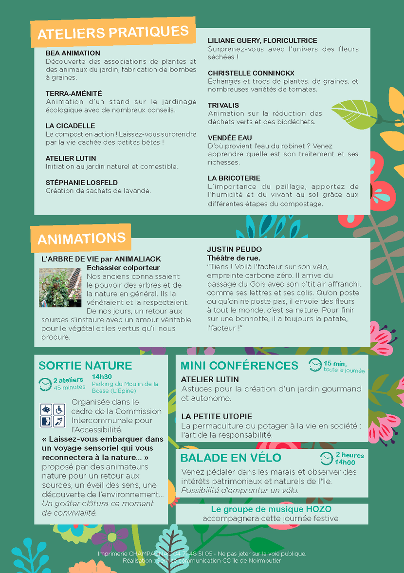 Nature et Jardin 2023  - Flyer verso